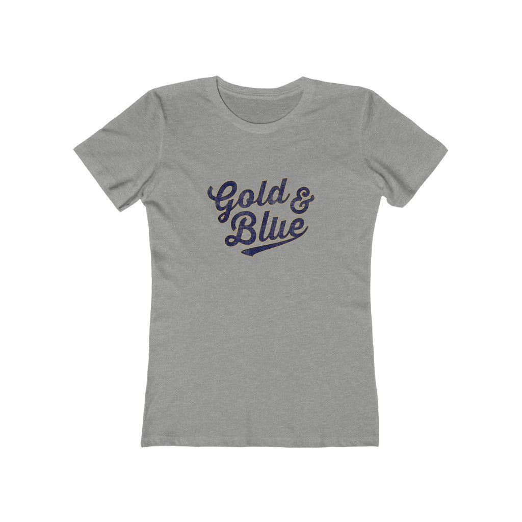 WOMEN'S GOLD AND BLUE TEE