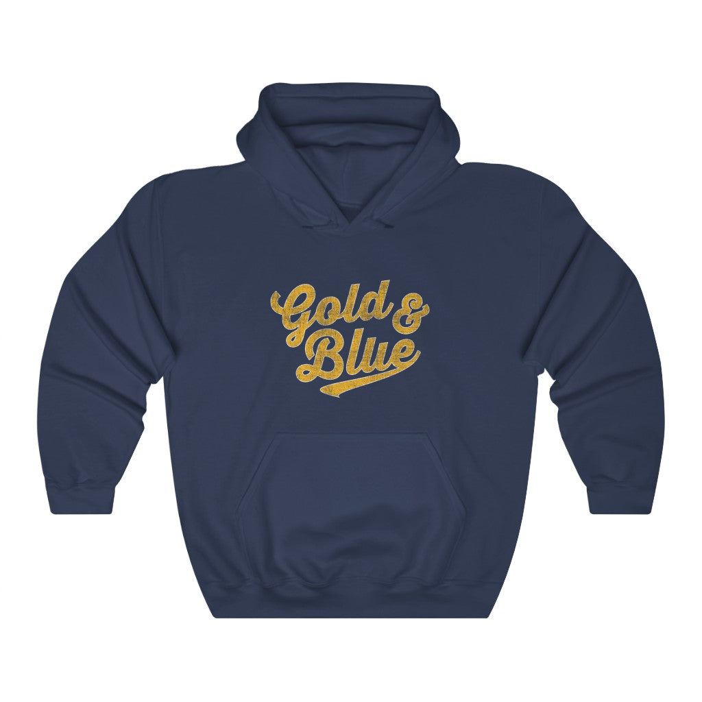 GOLD AND BLUE HOODIE