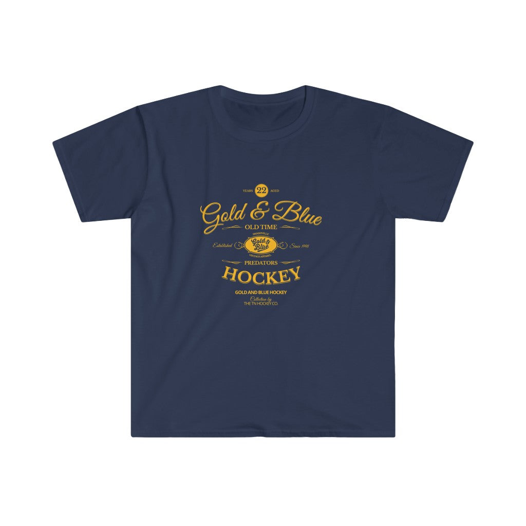 GOLD & BLUE WHISKY LABEL TEE
