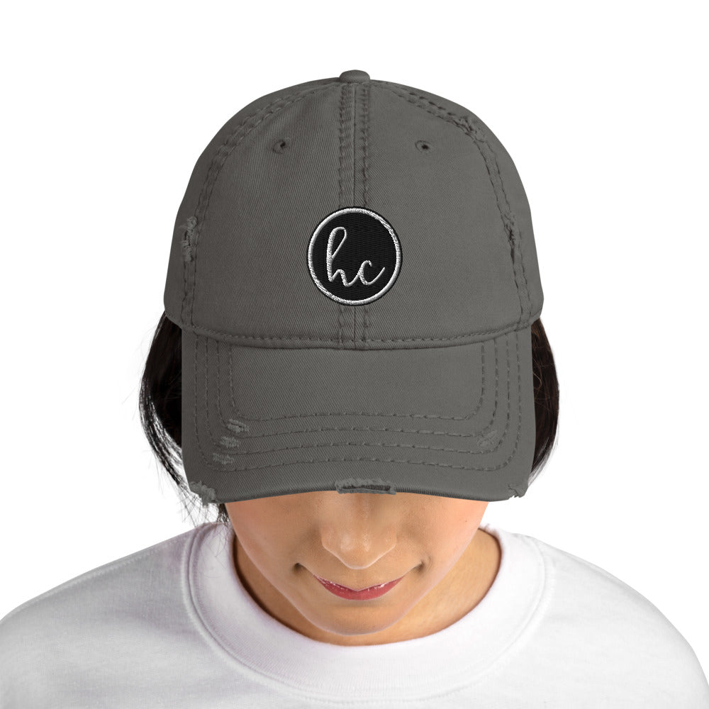 DISTRESSED HOCKEY COUTURE LOGO HAT